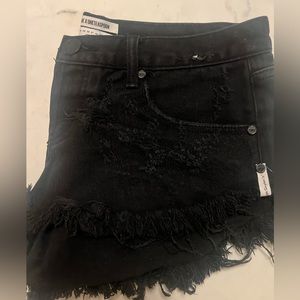One Teaspoon Black Denim Shorts
